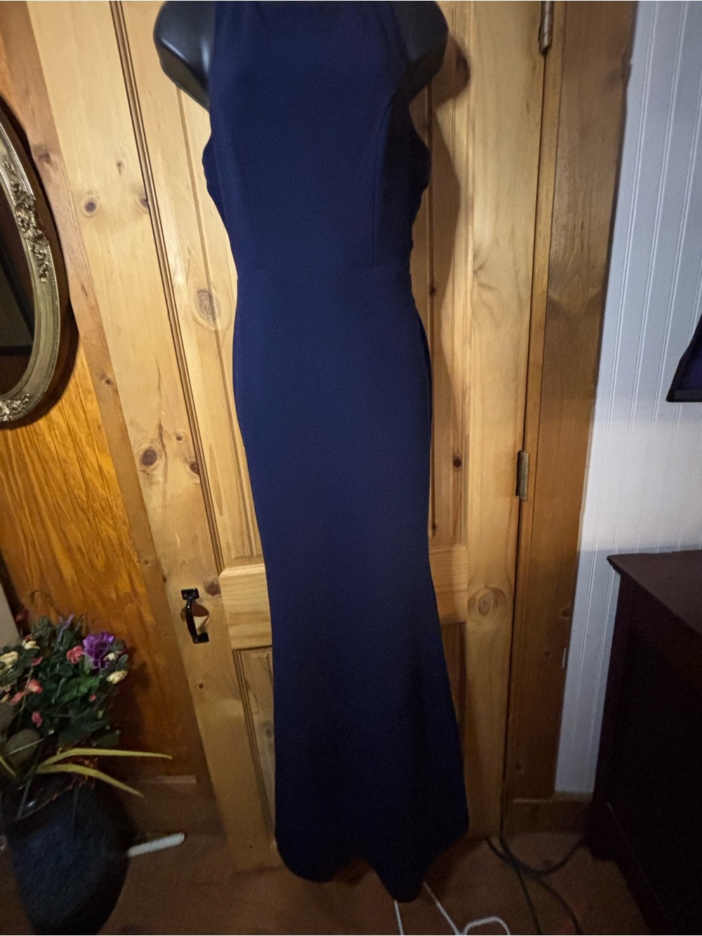 Lulu's Navy High-Neck Sleeveless Maxi Dress